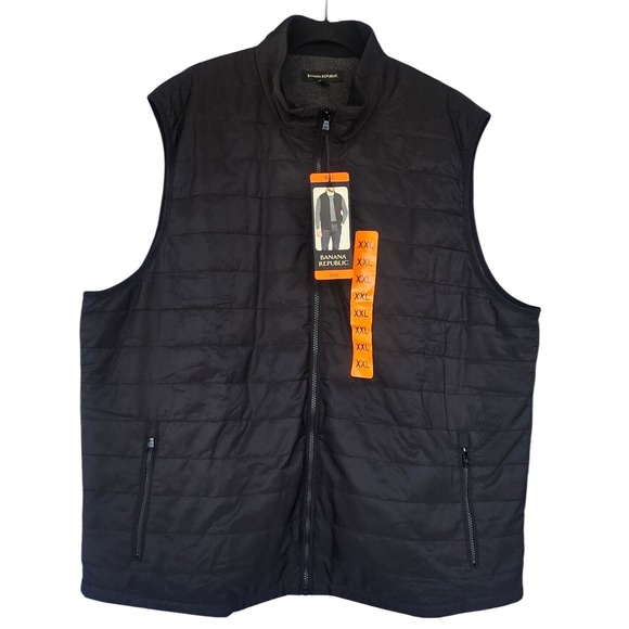 Banana Republic Other - Banana Republic Mens Black Puffer Vest Quilted Full Zip Size XXL NWT